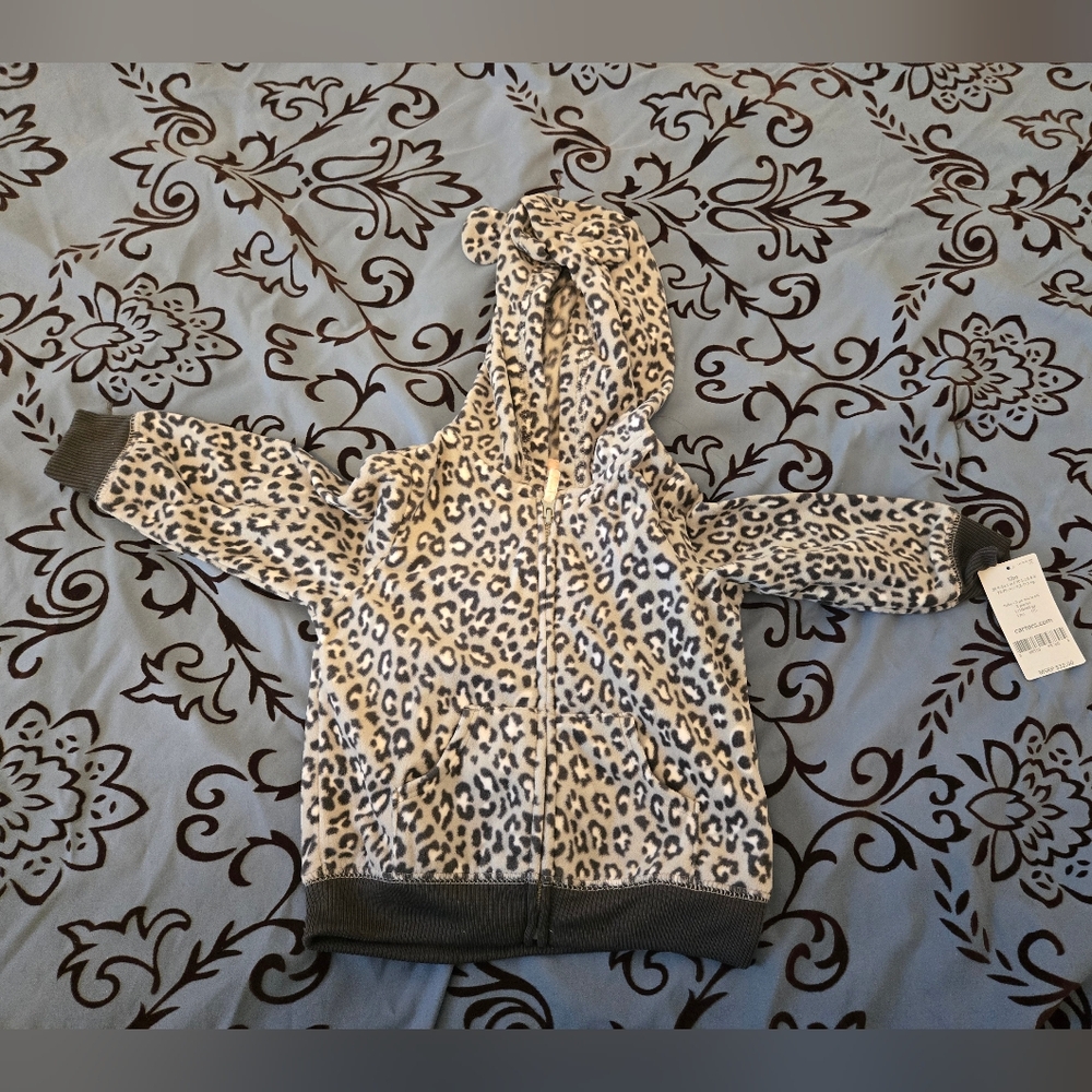 Carter leopard print hoodie 12 months